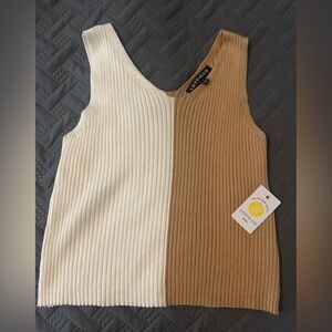 Stitch fix kids love Ellie Cream and Tan Ribbed Tank Top
